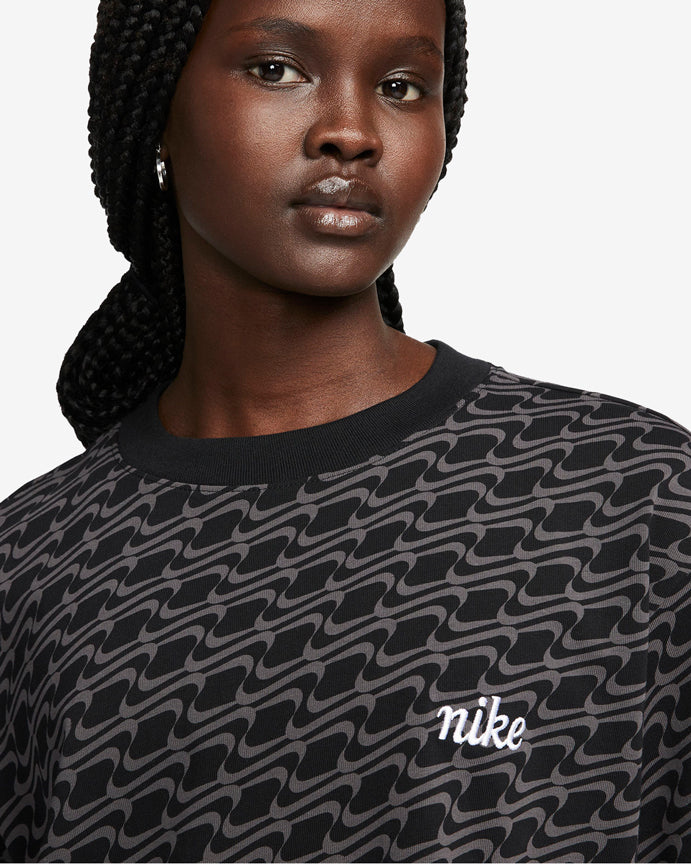 NIKE Sportswear Icon Clash Crop T-Shirt Tee Black DQ6511-010