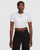 NIKE WOMENS SLIM-FIT CROP T-SHIRT WHITE