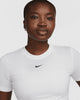 NIKE WOMENS SLIM-FIT CROP T-SHIRT WHITE