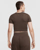 NIKE WOMENS SLIM-FIT CROP T-SHIRT BROWN (W)